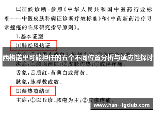 西格诺里可能担任的五个不同位置分析与适应性探讨