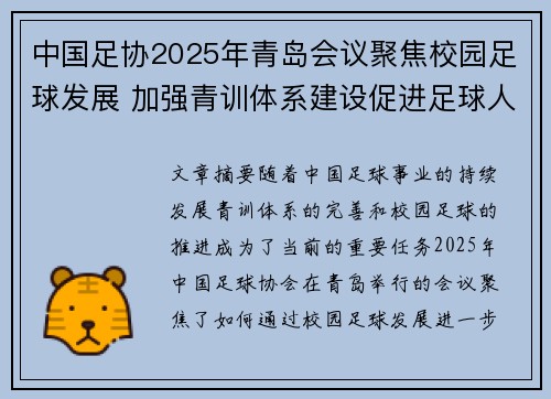 中国足协2025年青岛会议聚焦校园足球发展 加强青训体系建设促进足球人才成长